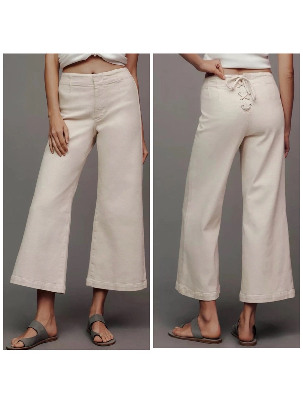 Anthropologie Pilcro The Kit High Rise Crop Wide Leg Pants Clean Edition Size 32